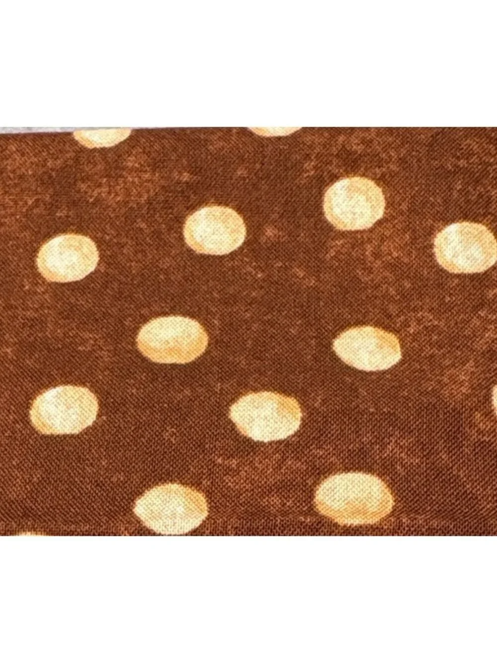 Brown Beige Polka Dot Cotton Fabric 1/2 yard x 42